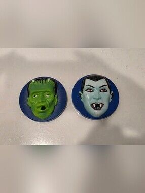 Vintage Universal Studios Monsters Plastic Cup Lids Set Of 2